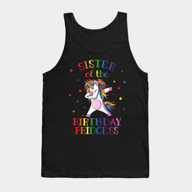 Sister Of The Birthday Princess Unicorn Tank Top by LotusTee